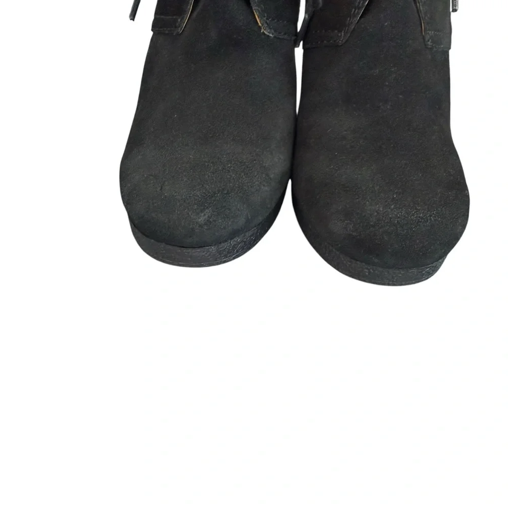 Nine West American Collection Next Win Black Suede Wedge Booties
